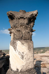 Close-up of statue against clear sky