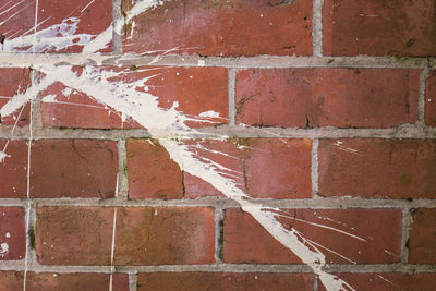 Paint stained on brick wall