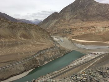 Aerial view of dramatic landscape