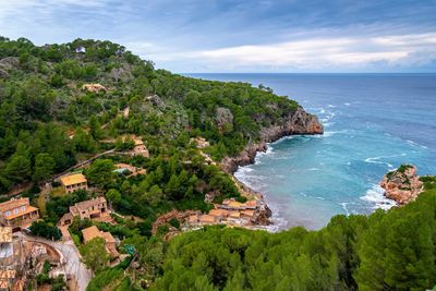 High angle view of sea against sky