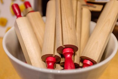 Rolling pins in bowl