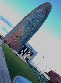 Low angle view of skyscrapers against sky