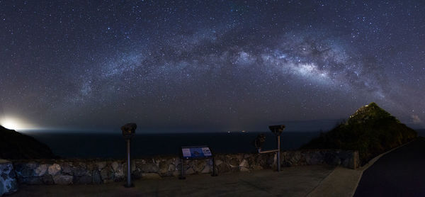 Scenic view of star field against sky at night