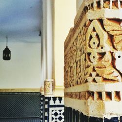 Close-up of built structure against sky