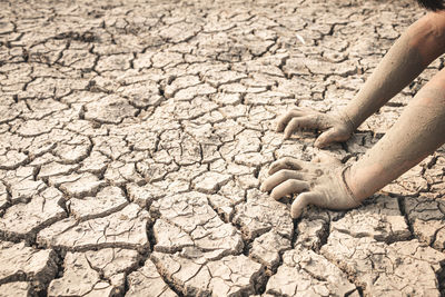 The little boy waiting for drinking water to live through this drought,