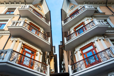 Low angle view of balconies of balcony