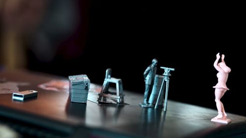 Close-up of figurine on table