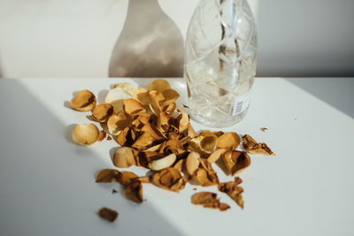 Close-up of glass jar on table