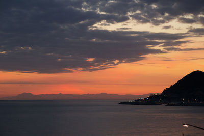 Dramatic sky over calm sea