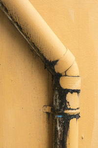 Close-up of metal pipe against wall