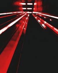 Close-up view of illuminated red light