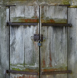 Closed wooden door