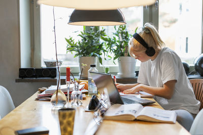 Young woman studying