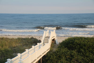 High angle view of beach against sky