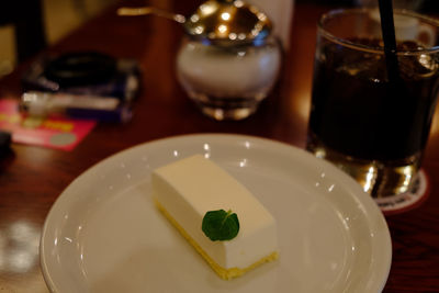 Close-up of served food in plate