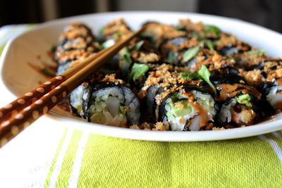 Close-up of served food