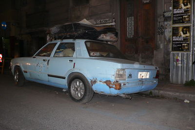 Vintage car on street in city