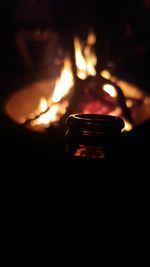 Close-up of illuminated candle