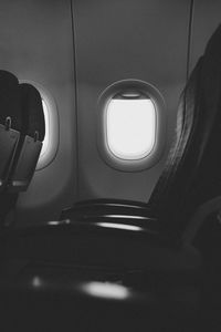 Close-up of airplane window