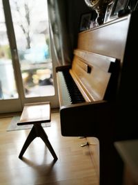 Close-up of piano keys
