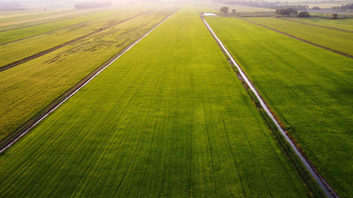 High angle view of empty road