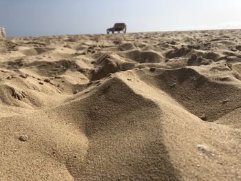 Scenic view of desert against clear sky