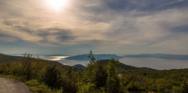 Scenic view of landscape against sky during sunset