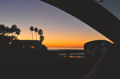 Scenic view of sea at sunset