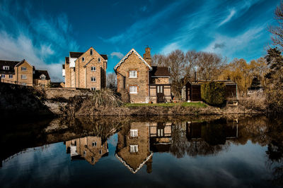 Reflection of buildings in water