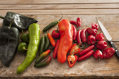 Close-up of red chili peppers