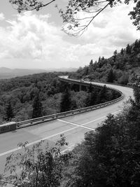 Road by trees against sky