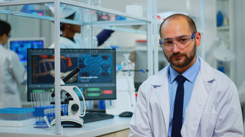 Portrait of man working in laboratory