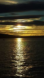 Scenic view of sea at sunset