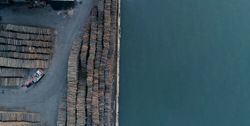 High angle view of sea against sky