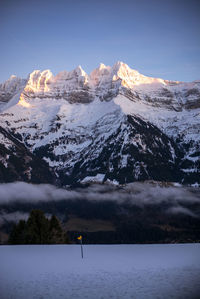 Scenic view of snowcapped mountain