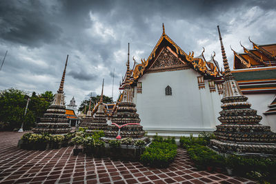 Low angle view of temple against sky