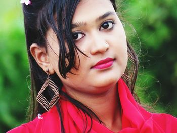 Close-up portrait of young woman