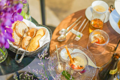 Close-up of food on table