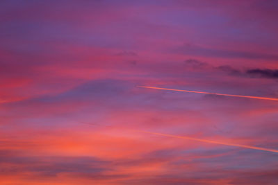 Low angle view of orange sky