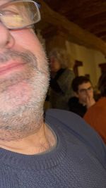 Rear view of people at home