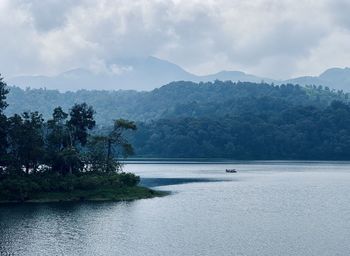 Scenic view of lake patenggang against sky