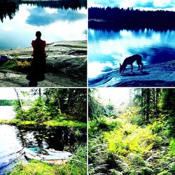 Man standing by lake