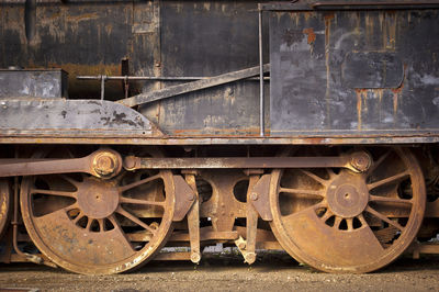 Old train on railroad track