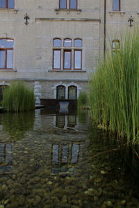 Reflection of building on lake