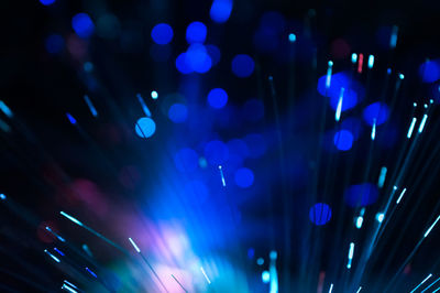 Close-up of illuminated fiber optic