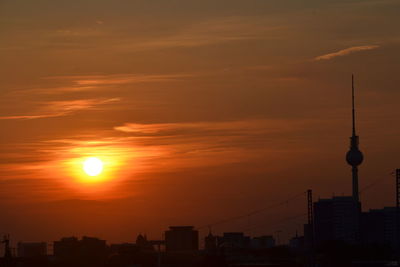 Sunset over city