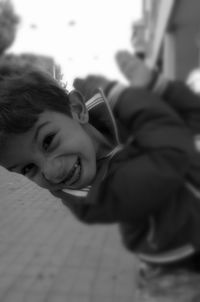 Close-up portrait of smiling boy