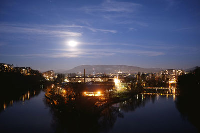 View of river with buildings in background