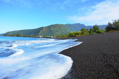 The black sand beach