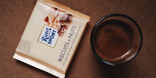 High angle view of coffee on table